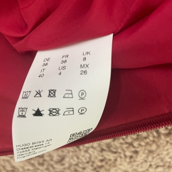 𝅺Office Ready🤩NWT Hugo Boss Red Shift Sleeveless Career Dress Size 40IT/4US - Picture 9 of 11